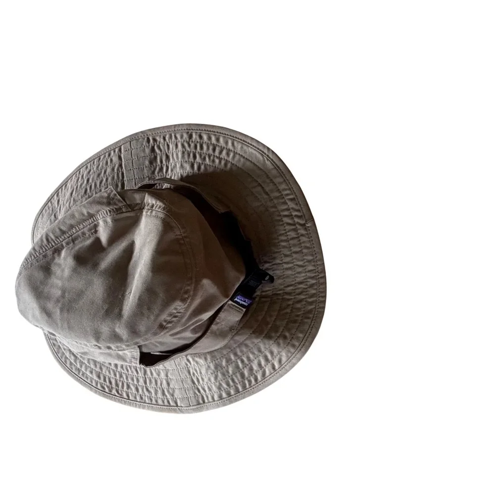 Patagonia Worn Wear Tan Khaki Boonie Sun Hat Adjustable Chin Strap Mens